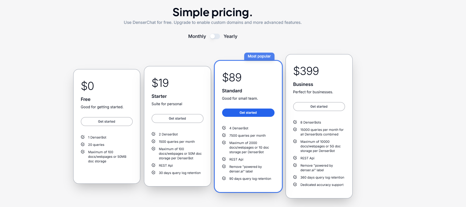 Denser_AI_Pricing